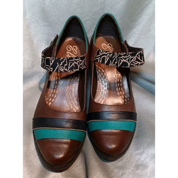 Corky Shoes - Vtg Mary Jane Corkys Elite Retro Heels 8 NIB Brown Leather Classic Spectator NOS